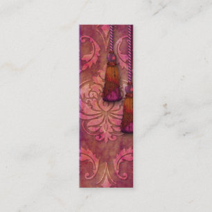 Diamond Damask, MOROCCO in Fuchsia and Orange Mini Business Card