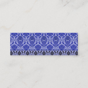 Diamond Damask, THE QUEEN'S JEWELS in Blue Mini Business Card