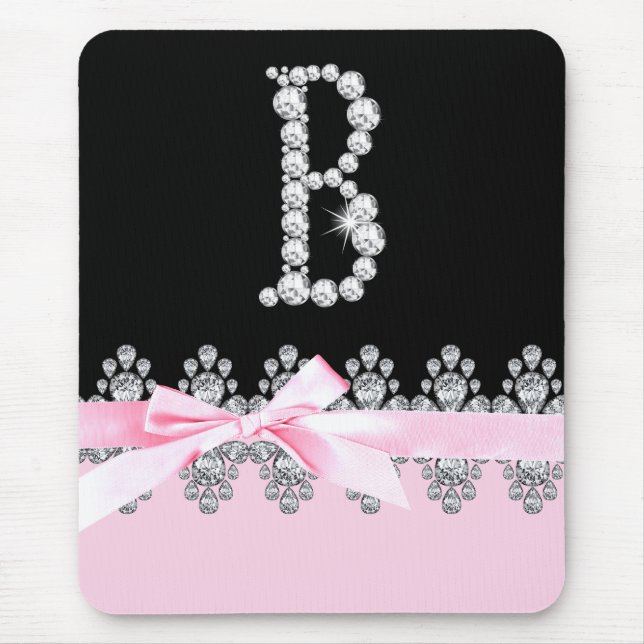 Diamond Delilah Initial: B Mouse Pad (Front)
