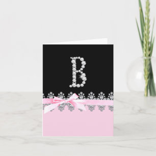 Diamond Delilah Initial: B Note Card