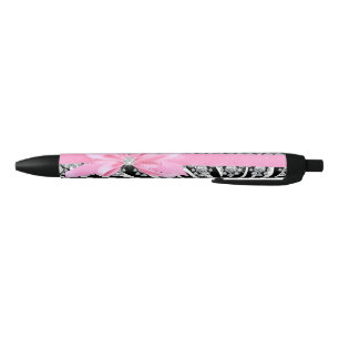 Diamond Delilah Zebra (Pink) Black Ink Pen