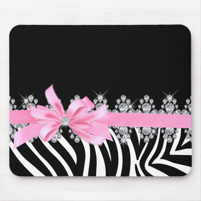 Diamond Delilah Zebra (Pink) Mouse Pad (Front)