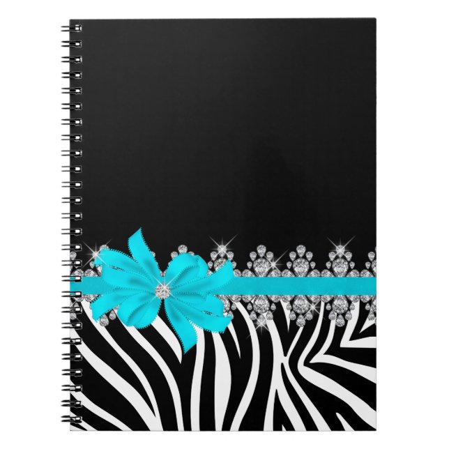 Diamond Delilah Zebra (Teal) Notebook (Front)