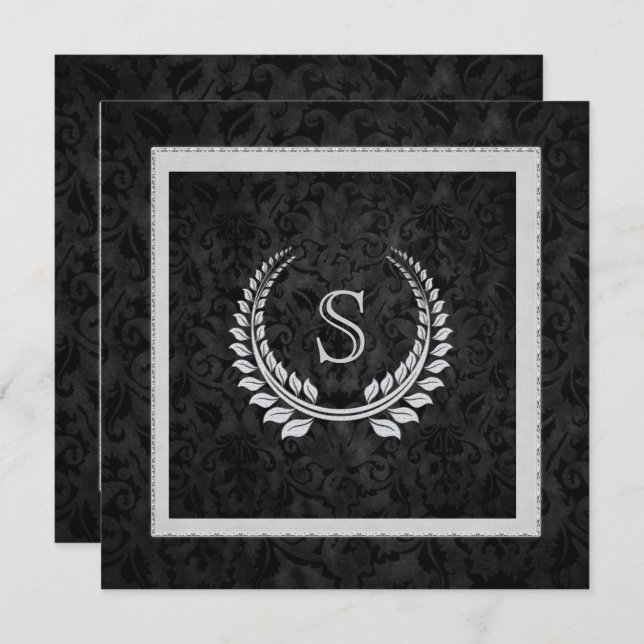 Diamond Design on Damask Invitation (Front/Back)