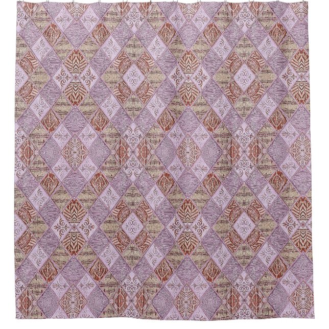 Diamond Designs In Pinks Shower Curtain (Front)