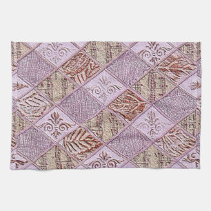 Diamond Designs In Pinks Tea Towel