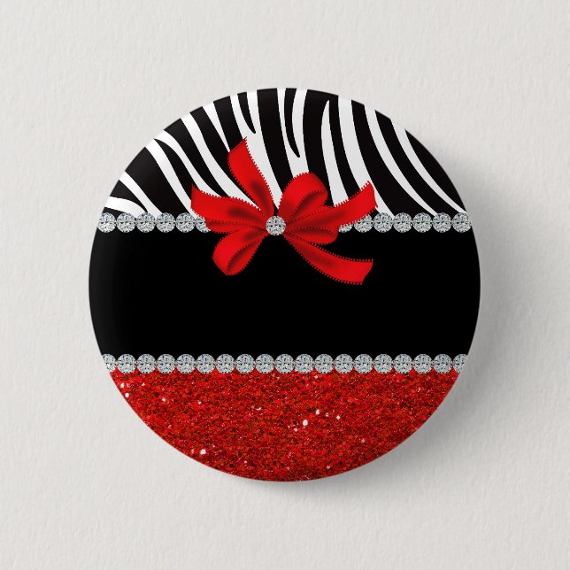 Diamond Diva (red glitter) 6 Cm Round Badge (Front)