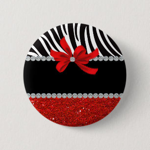 Diamond Diva (red glitter) 6 Cm Round Badge