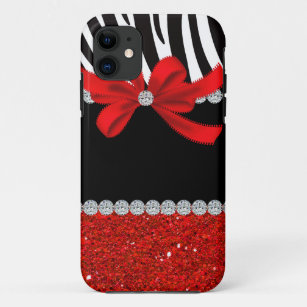 Diamond Diva (red glitter) iPhone 11 Case