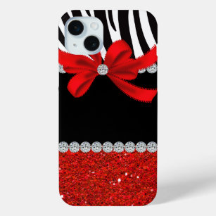 Diamond Diva (red glitter) iPhone 15 Mini Case