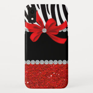 Diamond Diva (red glitter) iPhone XR Case