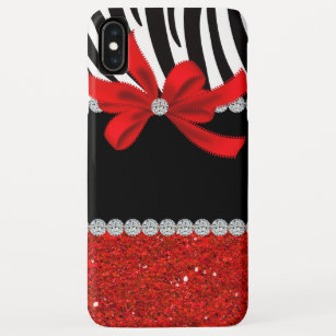 Diamond Diva (red glitter) iPhone XS Max Case