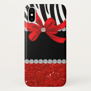 Diamond Diva (red glitter) iPhone X Case