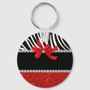 Diamond Diva (red glitter) Key Ring