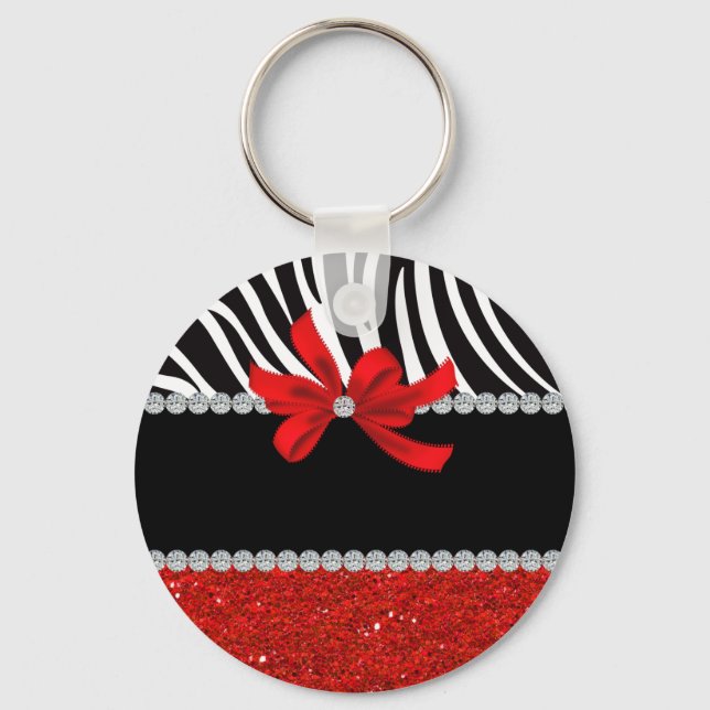 Diamond Diva (red glitter) Key Ring (Front)