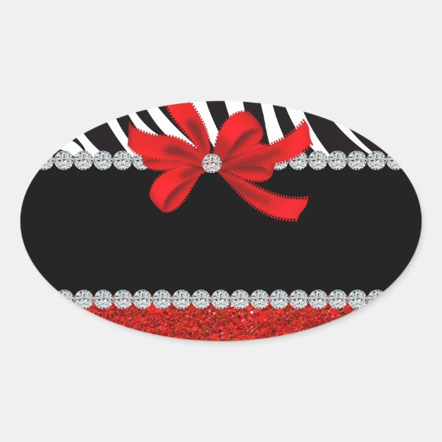Diamond Diva (red glitter) Oval Sticker (Front)