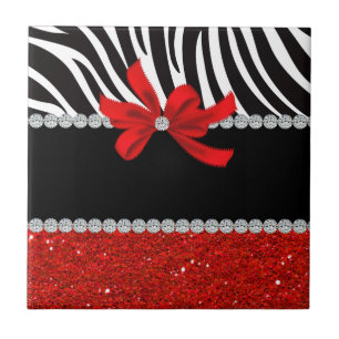 Diamond Diva (red glitter) Tile