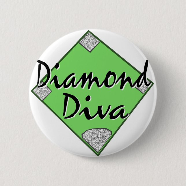 Diamond Diva Softball 6 Cm Round Badge (Front)