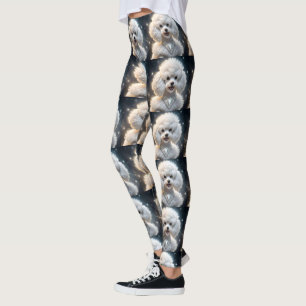 "Diamond Diva: The Glamorous Poodle in Sparkle" Leggings