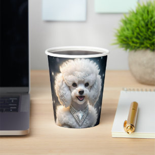 "Diamond Diva: The Glamorous Poodle in Sparkle" Paper Cups