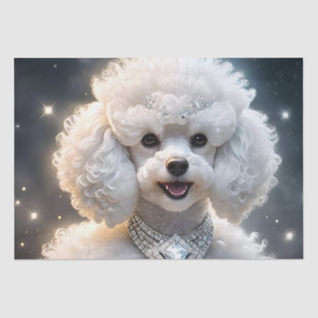 "Diamond Diva: The Glamorous Poodle in Sparkle" Tissue Paper (Front)