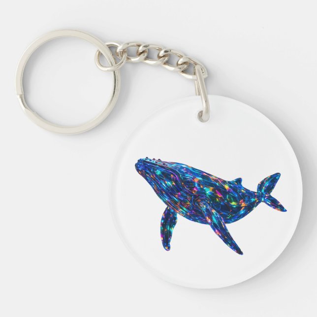 Diamond Dolphin - Vibrant Art Key Ring (Front)