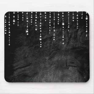 diamond drip on black leather mouse pad