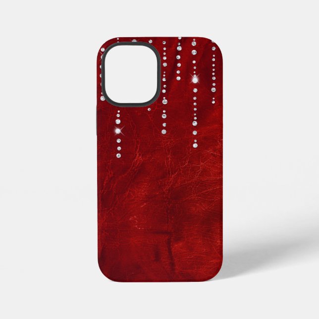 diamond drip on leather iPhone case (Back)