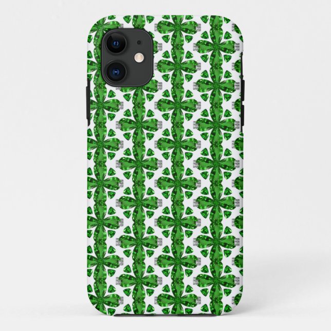 Diamond & Emerald Gemstone Art, Green Case-Mate iPhone Case (Back)