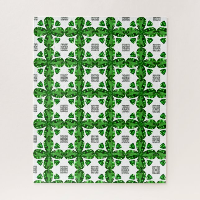 Diamond & Emerald Gemstone Art, Green Jigsaw Puzzle (Vertical)