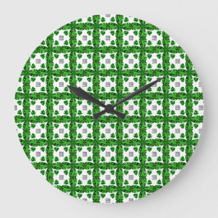 Diamond & Emerald Gemstone Art, Green Large Clock