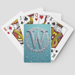 Diamond-Encrusted W Monogram Playing Cards