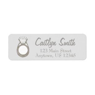 Diamond Engagement Ring Bridal Shower Bride Labels