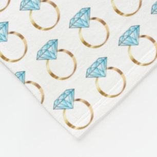 Diamond Engagement Ring Bride Jewellery Fleece Blanket