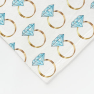 Diamond Engagement Ring Bride Jewellery Fleece Blanket