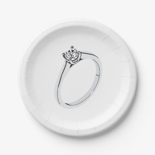Diamond Engagement Ring Paper Plate