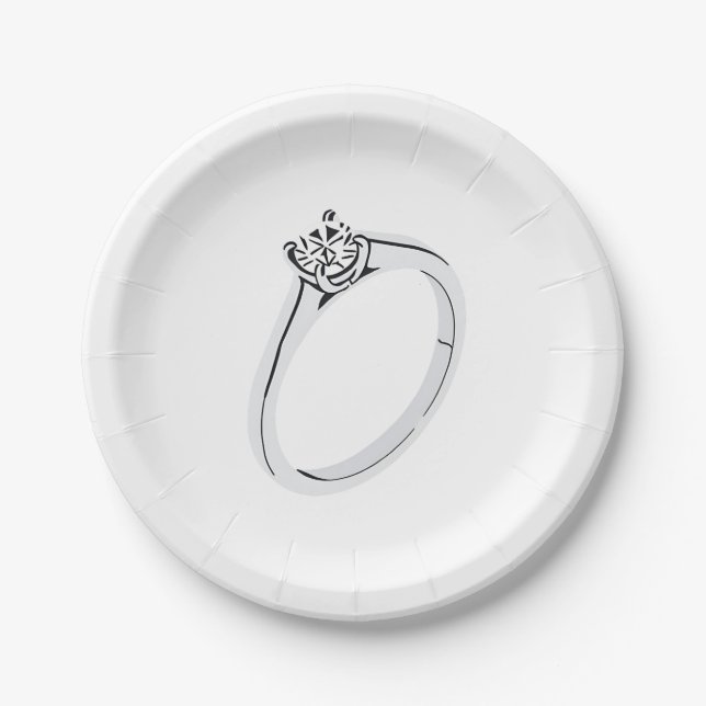 Diamond Engagement Ring Paper Plate (Front)