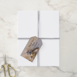 Diamond Engagement Ring Pearls Wedding Favour Tags