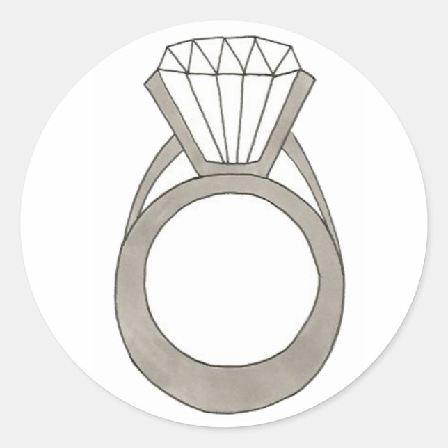 Diamond Engagement Ring Wedding Shower Stickers (Front)