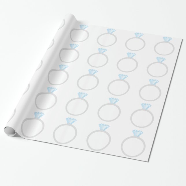 Diamond Engagement Ring Wrapping Paper (Unrolled)