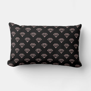 Diamond - Faded Pink on Black Lumbar Cushion