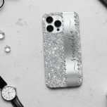 Diamond Faux  Glitter Calligraphy Name Silver iPhone 12 Pro Case<br><div class="desc">Any glitter or diamonds in design are photos and simulated. This design may be personalised in the area provided by changing the photo and/or text. Or it can be customised by clicking Personalise this Template and then choosing the click to customise further option and delete or change the colour of...</div>