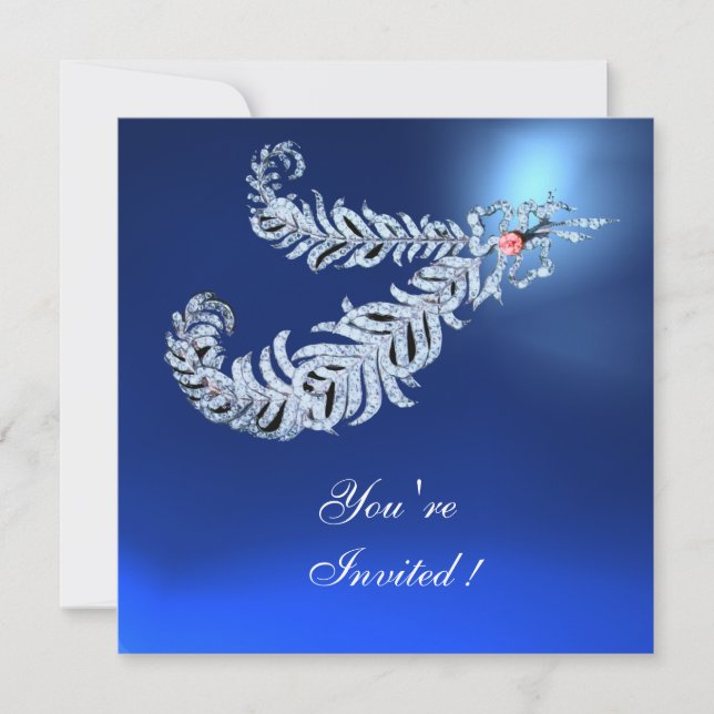 DIAMOND FEATHERS  , Blue Sapphire Invitation (Front)