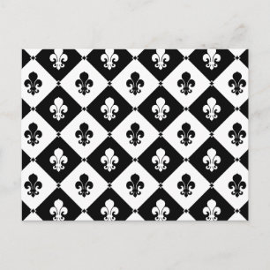 Diamond Fleur De Lis Pattern Postcard