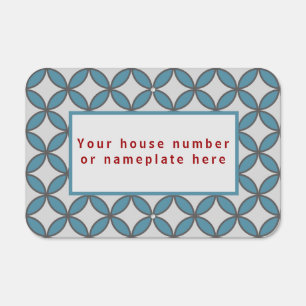Diamond floral border House Number Sign