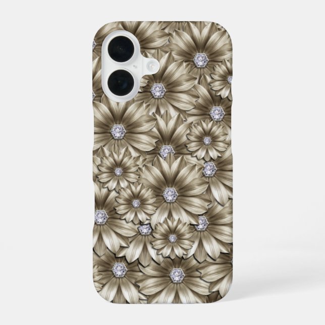 Diamond Flowers Gemstone iPhone Case (Back)