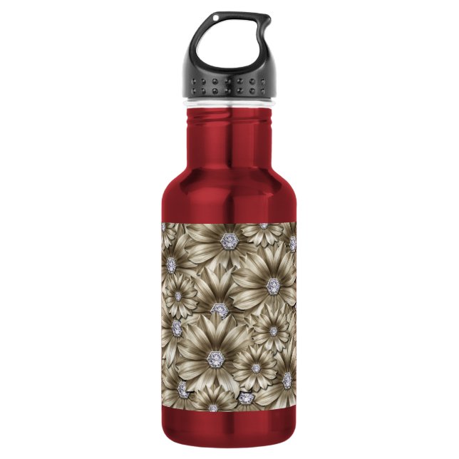 Diamond Flowers Water Bottle (Front)