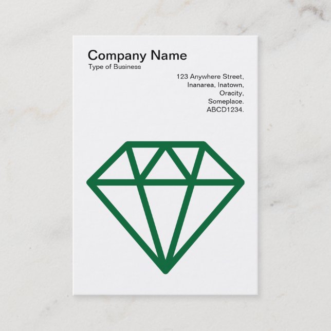 Diamond - Forest Green on White Business Card (Front)