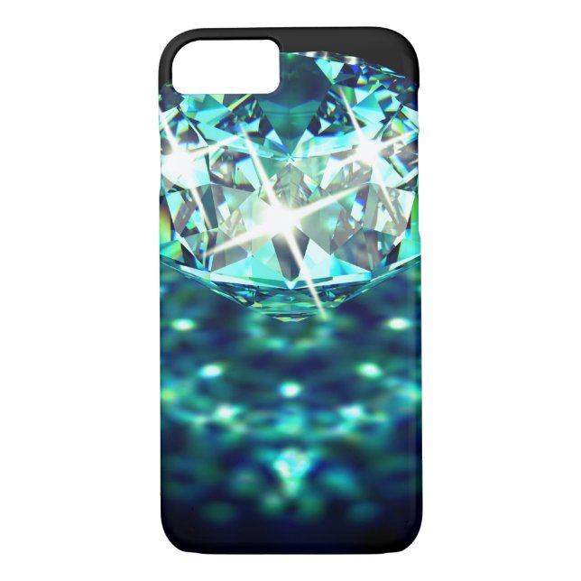 Diamond gem stone elegant teal blue black  Case-Mate iPhone case (Back)