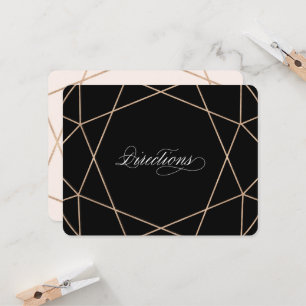 Diamond Gemstone Chic Geometric Wedding Directions Invitation